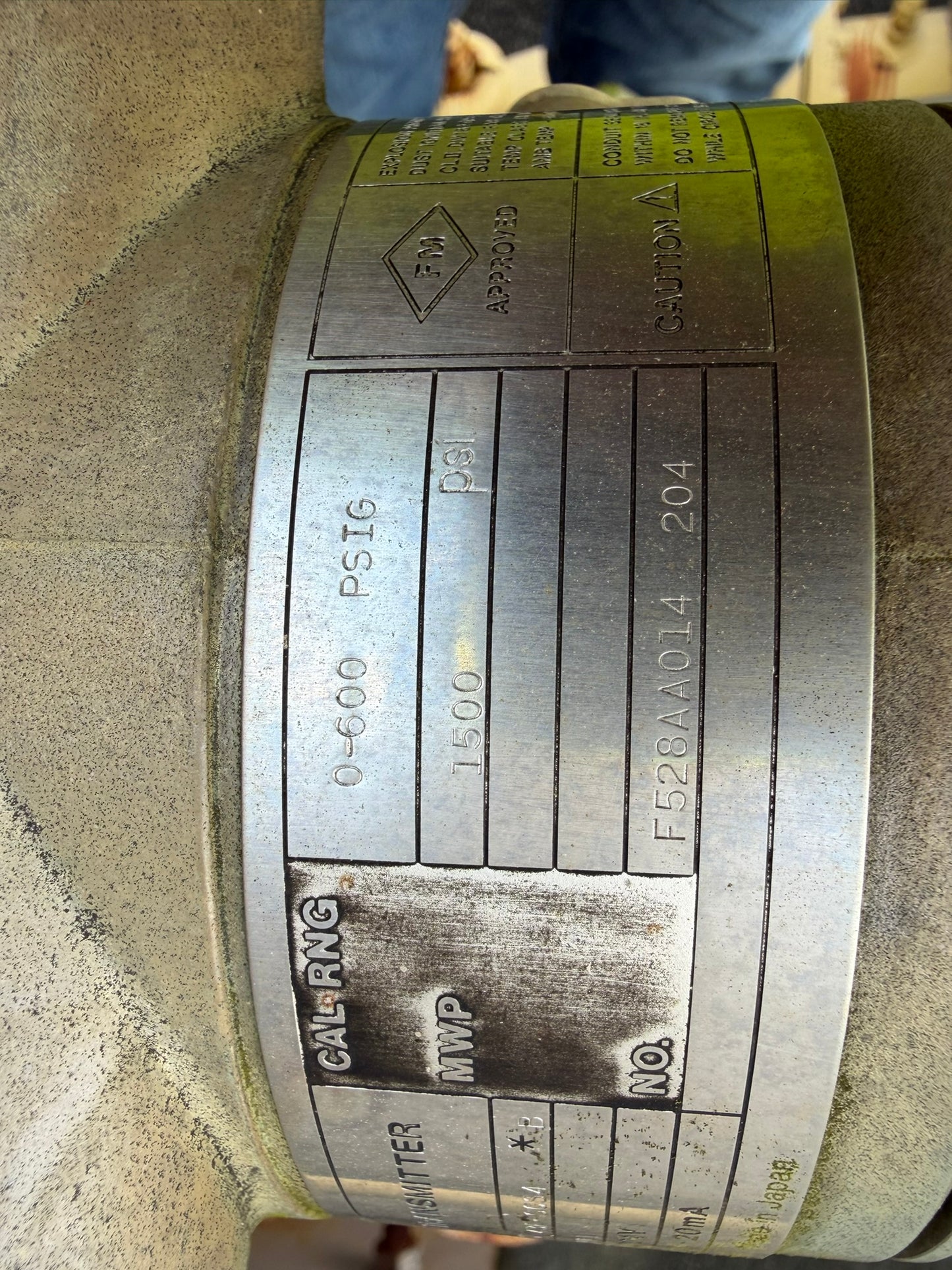IN-02: Yokogawa UNI gauge-pressure transmitter, 0-600 psig. detail photograph 3.
