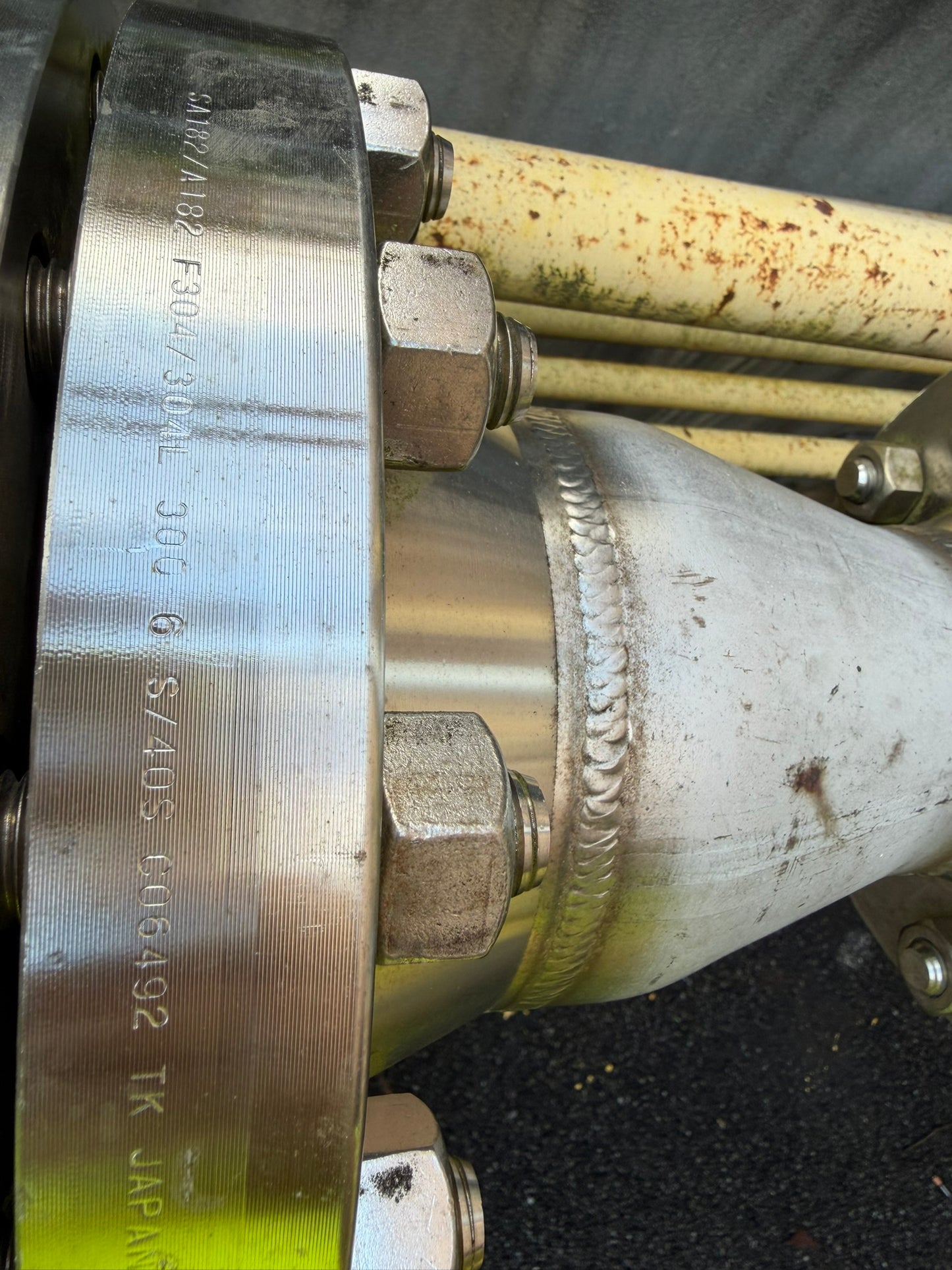 PA-01: Stainless flanged reducer spool. nameplate photograph 2.
