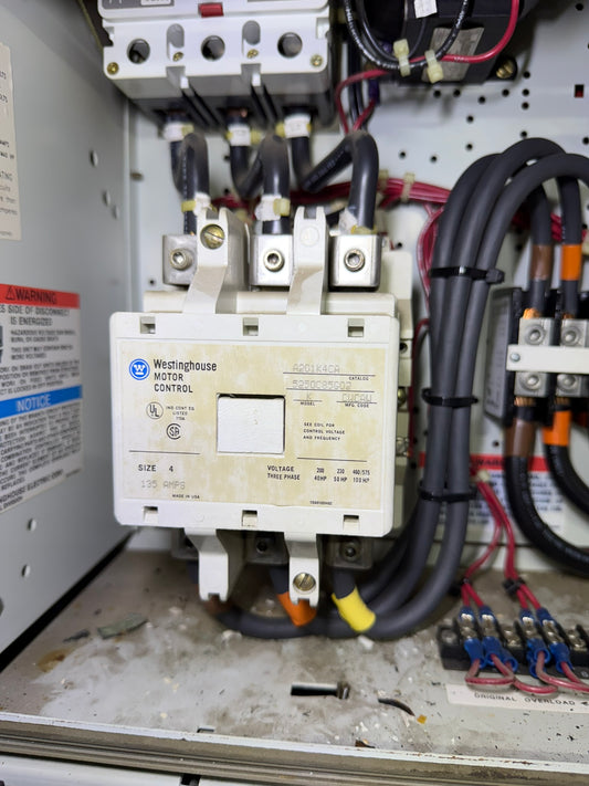 CT-12: NEMA size 4 contactor — A201K4CA. overview / nameplate photograph 1.