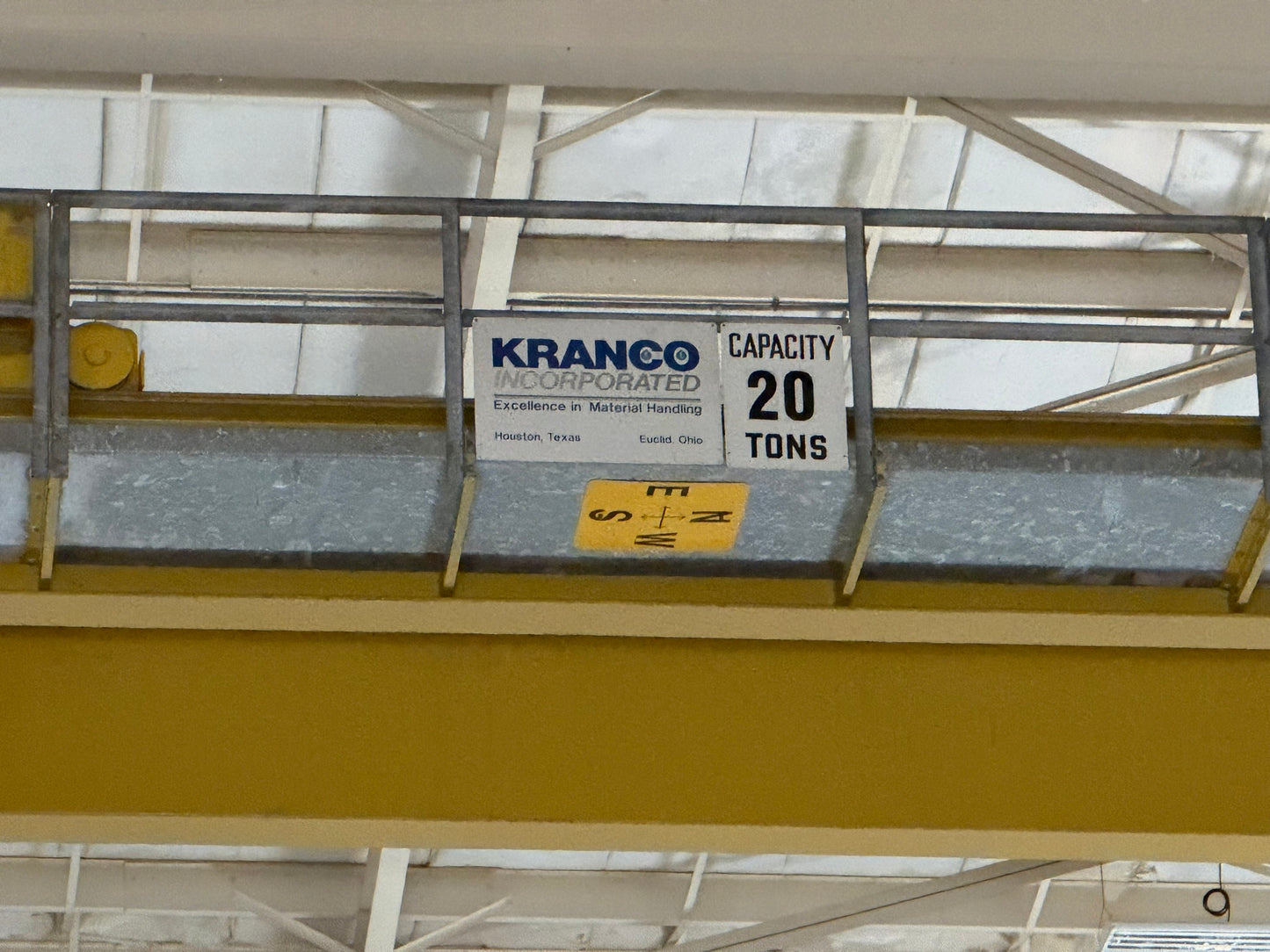 MP-03: Kranco 20-ton overhead bridge crane. nameplate photograph 2.