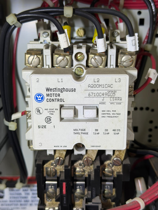 MS-03: NEMA size 1 motor starter — A200M1CAC. overview / nameplate photograph 1.