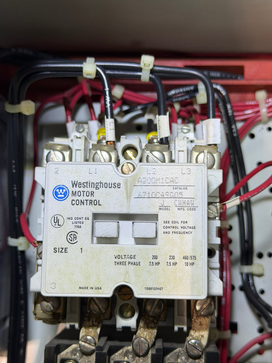 MS-12: NEMA size 1 motor starter — A200M1CAC. overview / nameplate photograph 1.