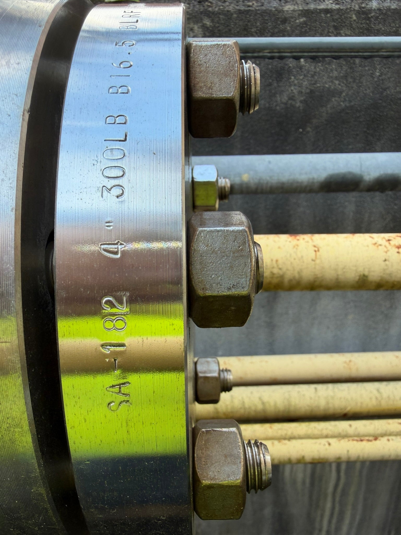 PA-02: 4-inch Class 300 blind flange connection. nameplate photograph 2.