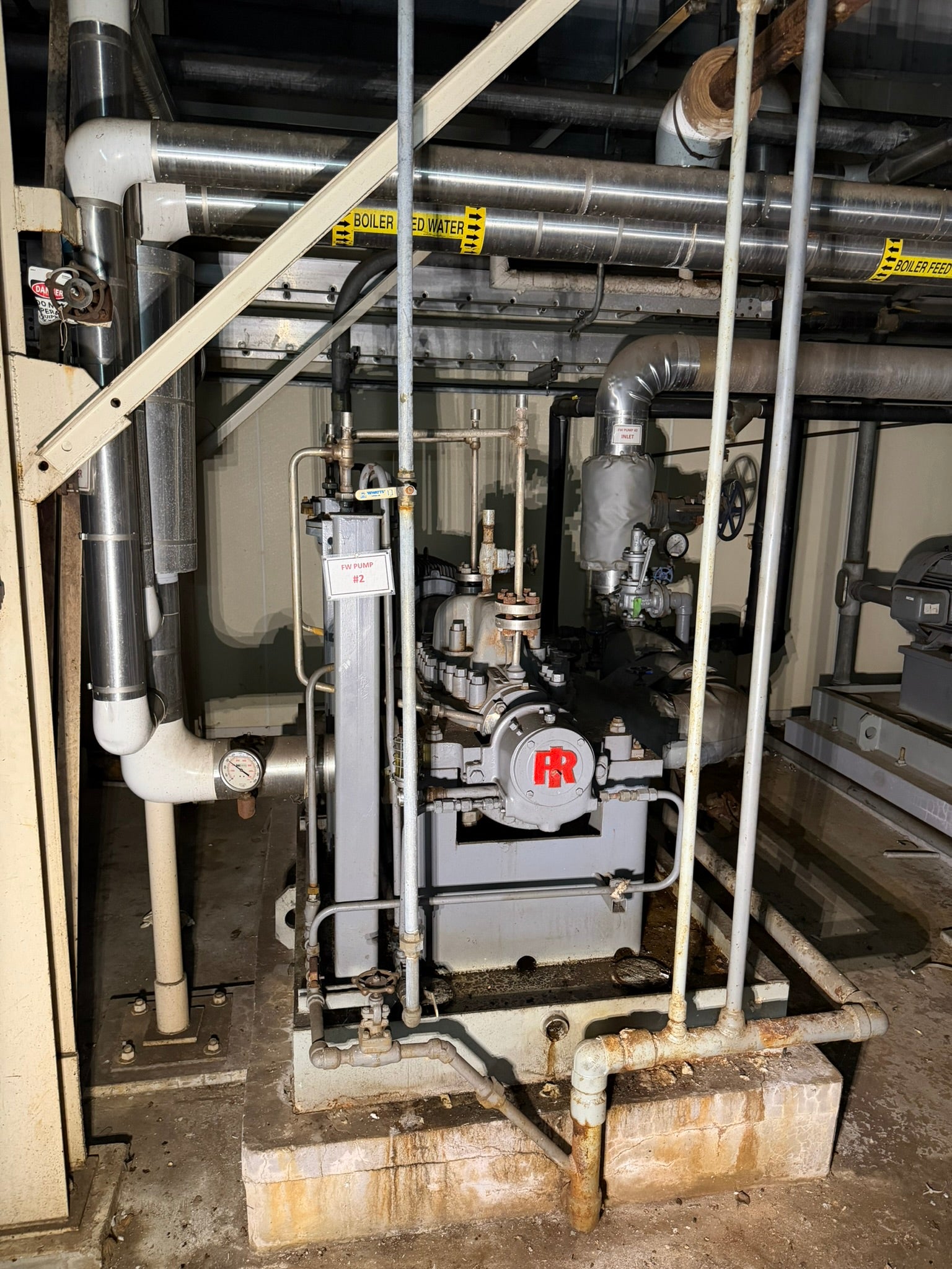 PU-02: Ingersoll-Rand boiler-feed pump 2 with 100 HP motor. overview photograph 1.
