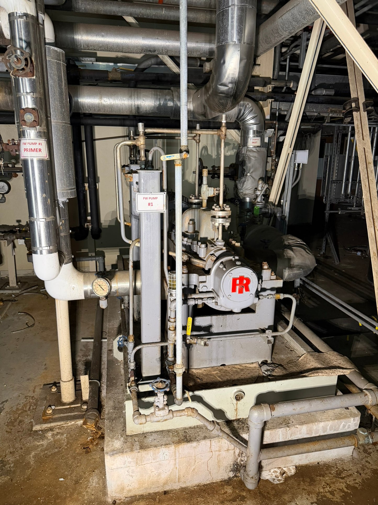 PU-03: Ingersoll-Rand boiler-feed pump 1 with 100 HP motor. overview photograph 1.