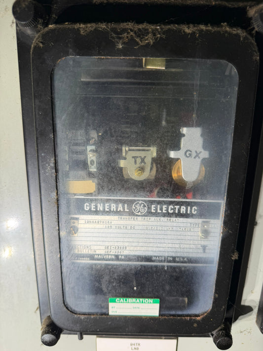 RY-02: GE transformer differential transfer-trip auxiliary — 12NAA27M16A. overview photograph 1.
