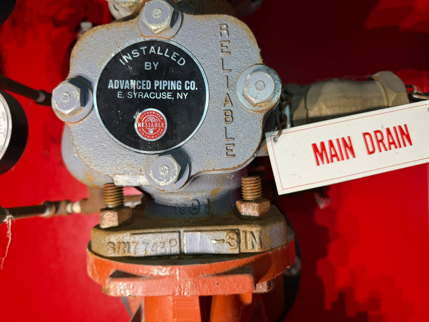 VL-18: Reliable 3-inch alarm check valve. nameplate photograph 2.
