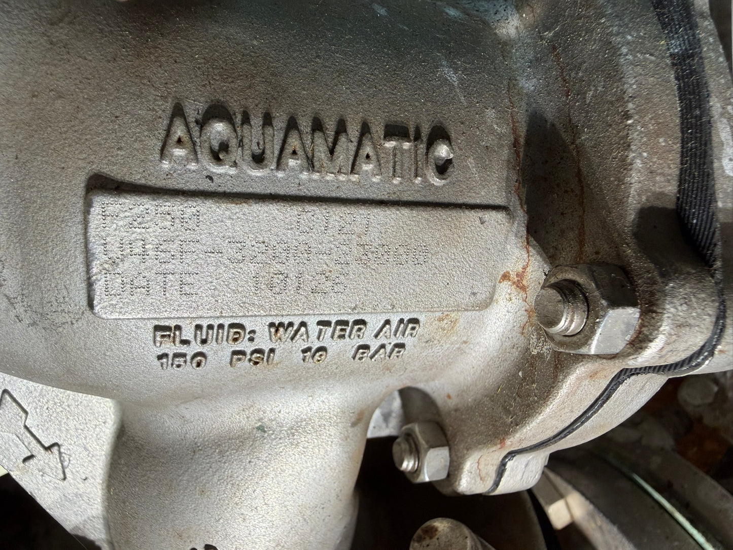 VL-23: AquaMatic 2-inch stainless diaphragm valve. nameplate photograph 2.