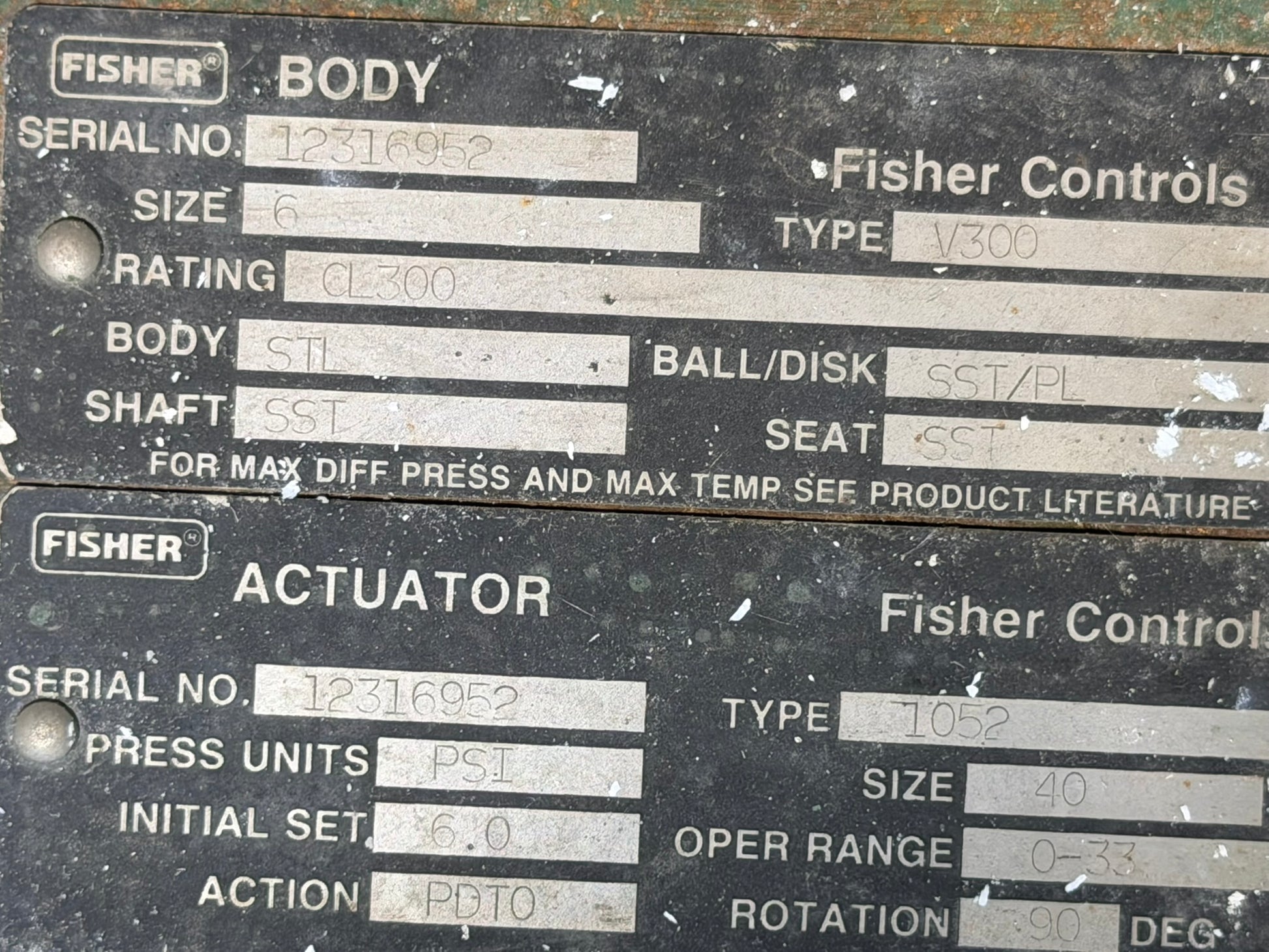 VL-29: Fisher 6-inch V300 rotary control valve. detail photograph 3.