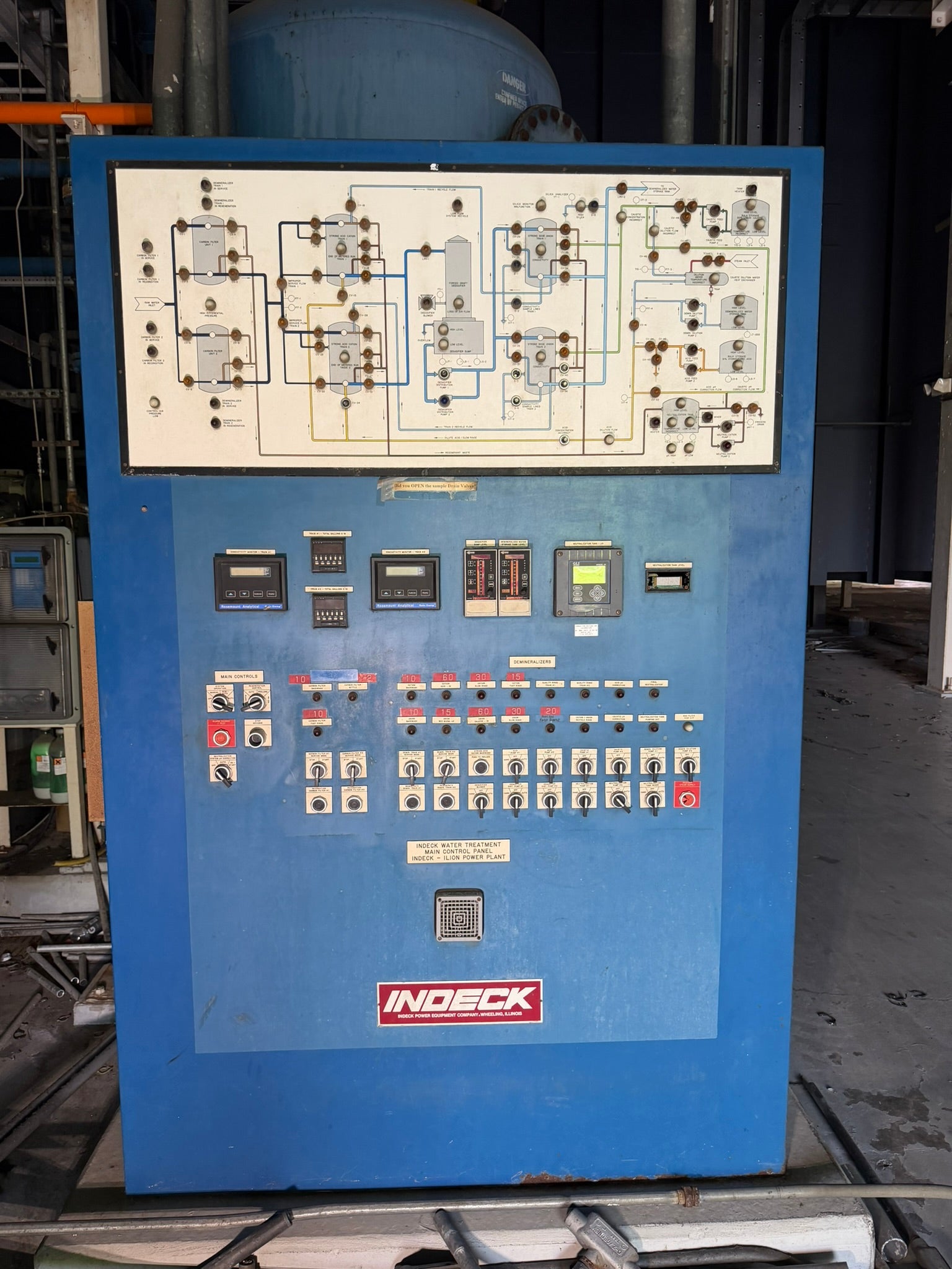 WT-03: Indeck water-treatment and demineralizer plant — system lot. nameplate photograph 2.