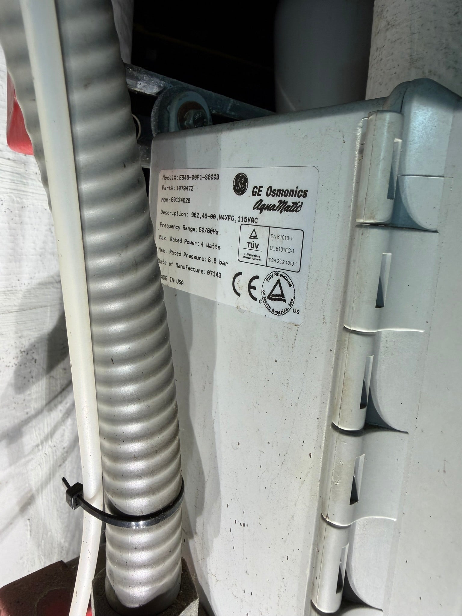 WT-06: Res-Kem / AquaMatic 962 stager control panel. nameplate photograph 2.
